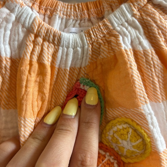 Mudpie gingham fruit bubble romper size 3-6 months - Picture 3 of 5